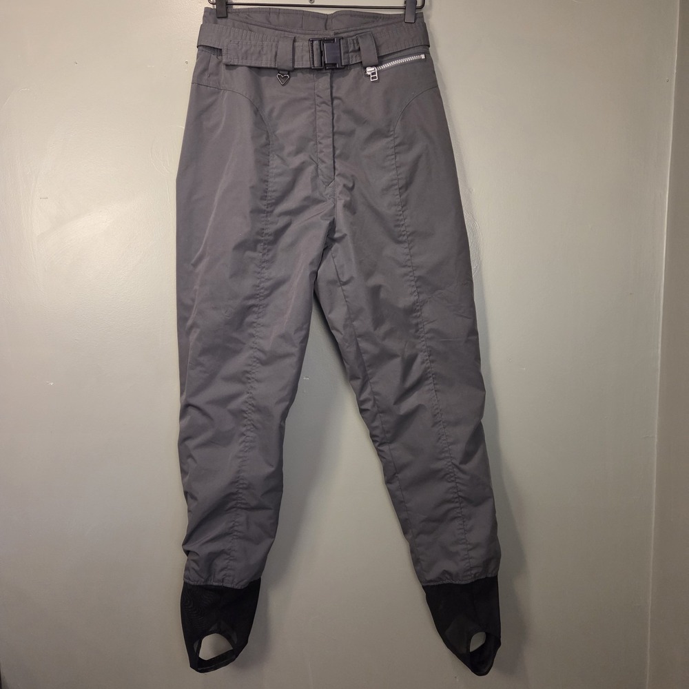 Obermeyer Thermolite Stiletto Stirrup Ski Pants Belted, Women's‎ Size 12, Gray
